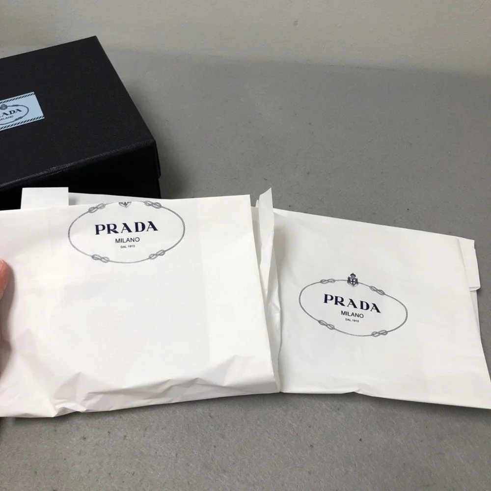 Prada Storage Box and Dust Bag Set Black Saffiano Texture Set 10x8x4